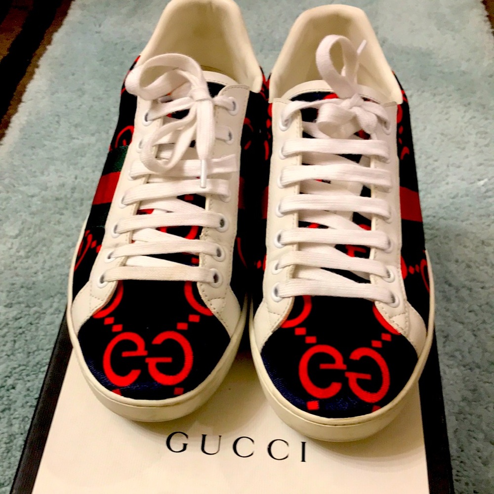 Gucci Ace suede GG shoes